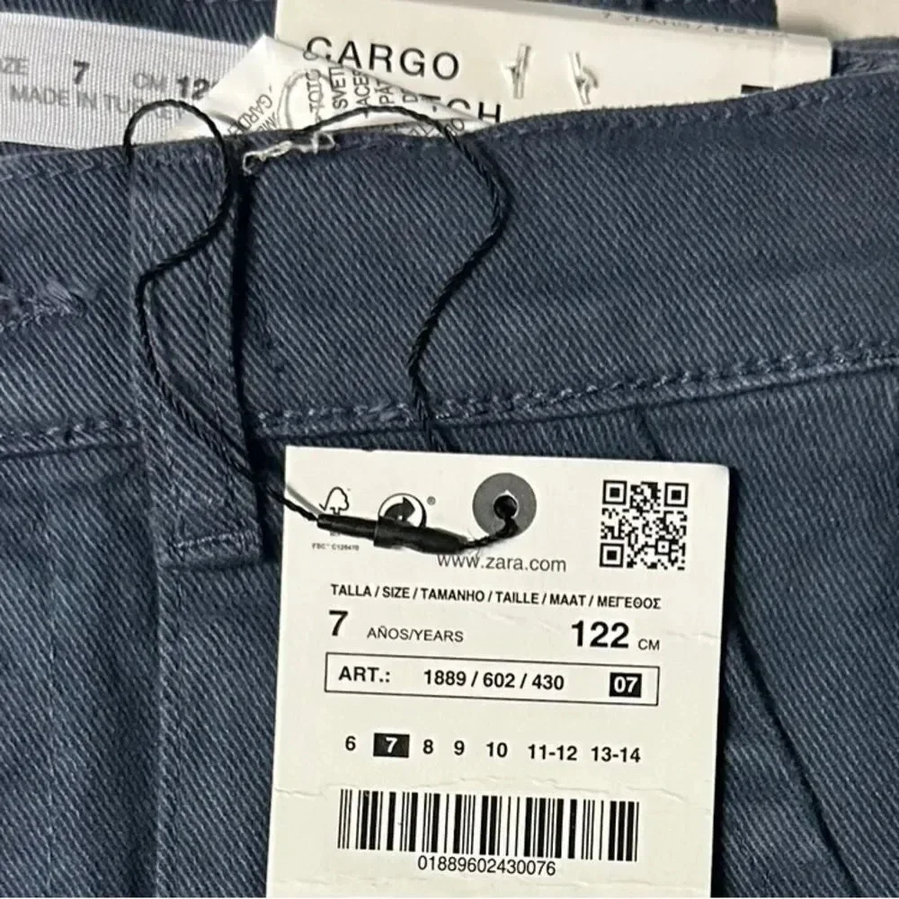 ZARA Kids | Ink Blue | STRETCH FIT CARGO JEANS